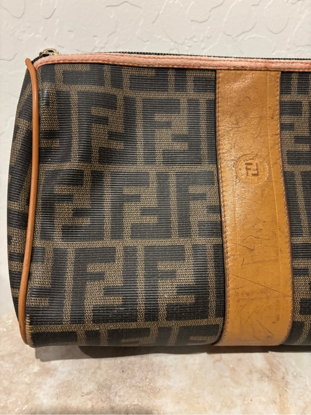 Fendi Brown Monogram coated Canvas and leather crossbody bag - Picture 2 of 13